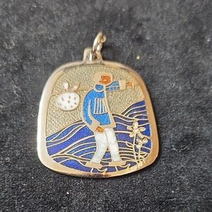 Vtg De Passillé Made In Canada Colorful Enamel Pendant